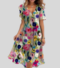Robe Midi Évasée Col V pour Femmes - Emilia Lane