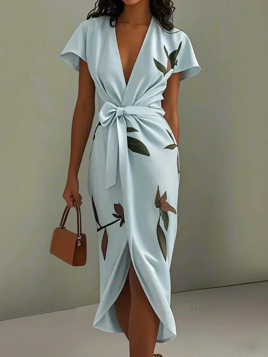 Robe Midi Imprimée Ceinturée pour Femmes - Emilia Lane