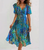Robe Midi Imprimée Col V pour Femmes - Emilia Lane