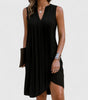Robe midi sans manches à col en V pour femmes - Emilia Lane