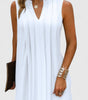 Robe midi sans manches à col en V pour femmes - Emilia Lane