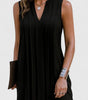 Robe midi sans manches à col en V pour femmes - Emilia Lane
