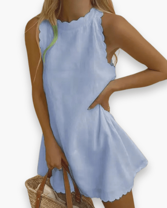 Robe Mini en Coton et Lin pour Femmes - Emilia Lane