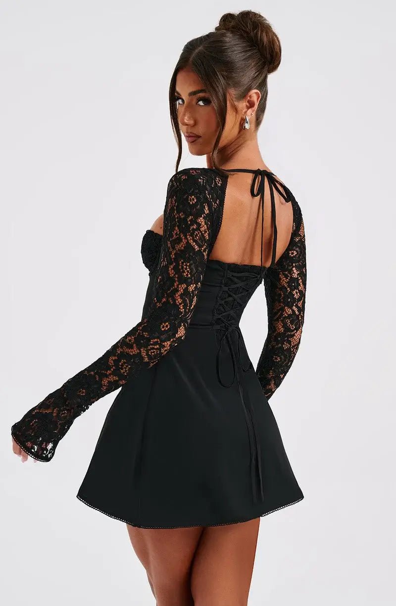 Robe Moulante Manches en Dentelle pour Femmes - Emilia Lane