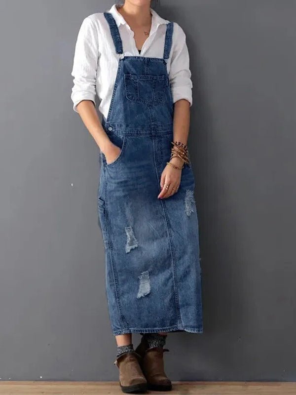 Robe Salopette Longue en Jean pour Femmes - Emilia Lane