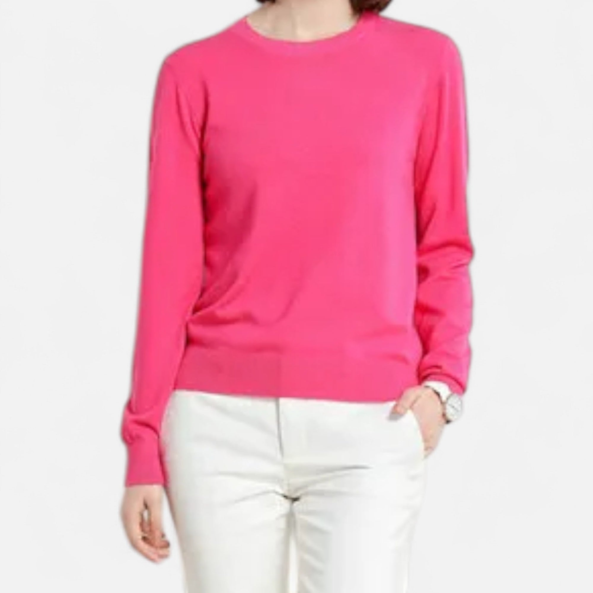 Merino Wool Round Neck Sweater for Women