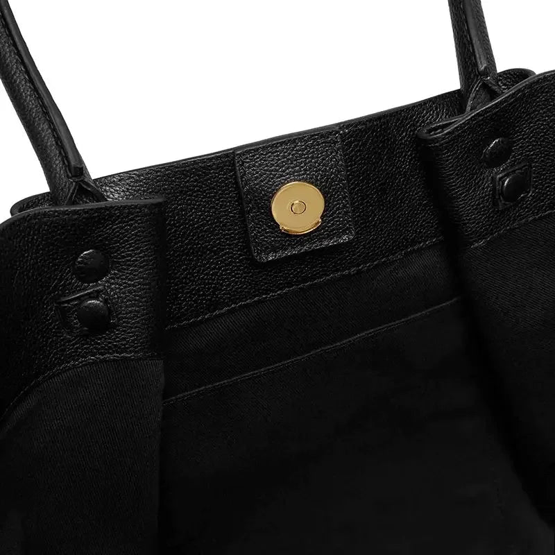 Sac à Main Luxe Surdimensionné avec Fermeture Dorée pour Femmes - Emilia Lane
