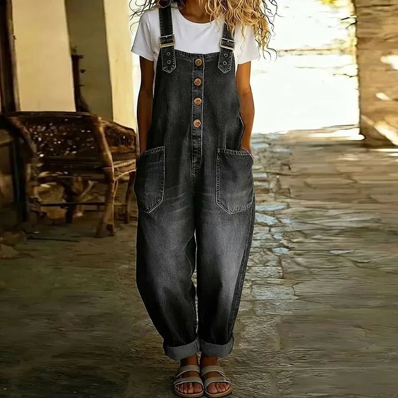 Salopette en Denim - Look avec Bretelles Réglables pour Femmes - Emilia Lane