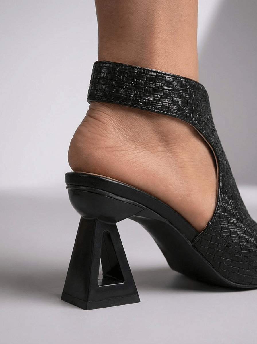 Sandales à Talon Épais Design Tissé pour Femmes - Emilia Lane