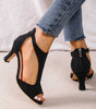 Sandales à Talons Simples en Suède pour Femmes - Emilia Lane