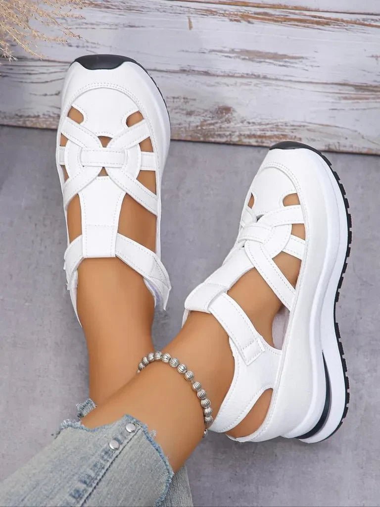 Sandales compensées avec bride Velcro pour femmes - Emilia Lane