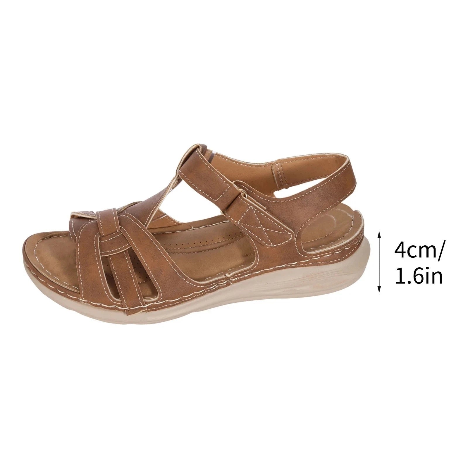 Sandales Orthopédiques en Cuir à Scratch pour Femme | Idéales pour le Quotidien - Emilia Lane
