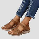 Sandales Orthopédiques en Cuir à Scratch pour Femme | Idéales pour le Quotidien - Emilia Lane