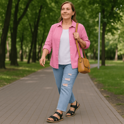 Sandales Orthopédiques en Cuir à Scratch pour Femme | Idéales pour le Quotidien - Emilia Lane