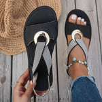 Sandales Ouvertes avec Boucle Métallique pour Femme | Idéale pour l'Été - Emilia Lane