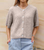 Short-sleeve cropped cardigan for women