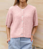Short-sleeve cropped cardigan for women