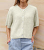 Short-sleeve cropped cardigan for women