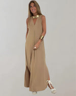 Women's long V-neck dress