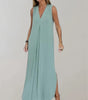 Women's long V-neck dress