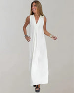 Women's long V-neck dress