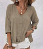 Casual V-neck short-sleeve blouse for women