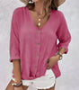 Casual V-neck short-sleeve blouse for women