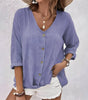 Casual V-neck short-sleeve blouse for women