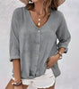 Casual V-neck short-sleeve blouse for women