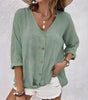 Casual V-neck short-sleeve blouse for women