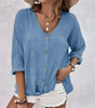 Casual V-neck short-sleeve blouse for women
