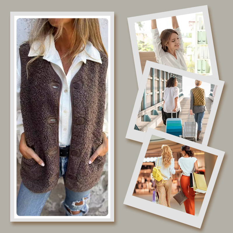 Sherpa Fleece Sleeveless Vest for Women