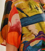 Long Tropical Print Dress with Short Sleeves for Women