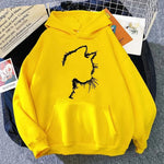 Sweat à Capuche Imprimé Chat Style Minimaliste pour Femmes - Emilia Lane