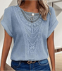 T-shirt à manches courtes à col rond pour femmes - Emilia Lane