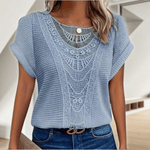 T-shirt à manches courtes à col rond pour femmes - Emilia Lane