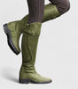 High Knee Faux Leather Riding Boots for Women