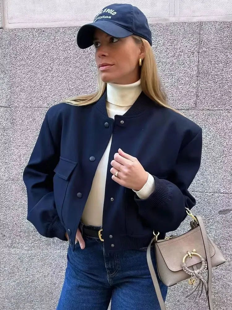 Veste Bomber à Col Montant pour Femme - Emilia Lane