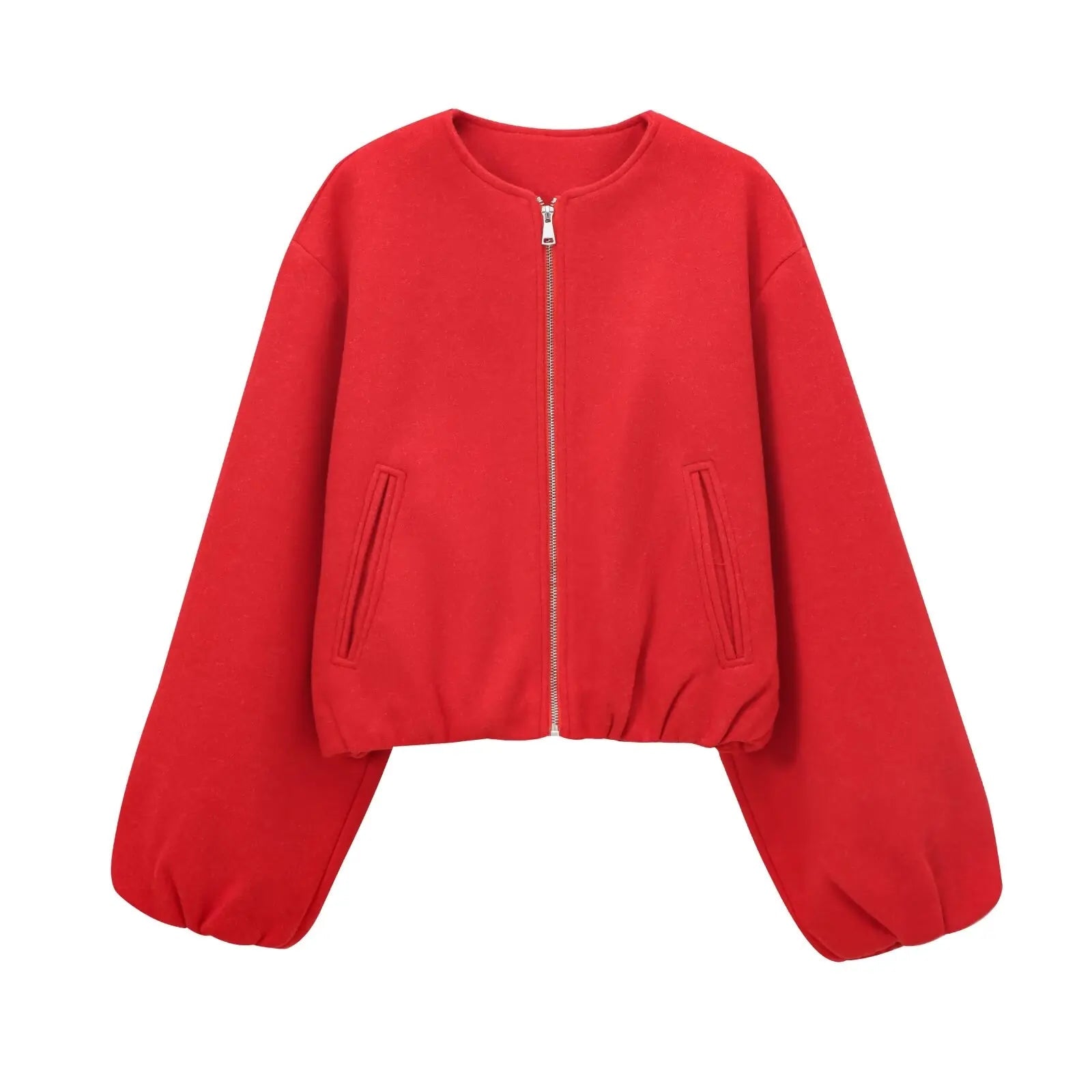 Veste Bomber Courte à Col Rond pour Femmes - Emilia Lane