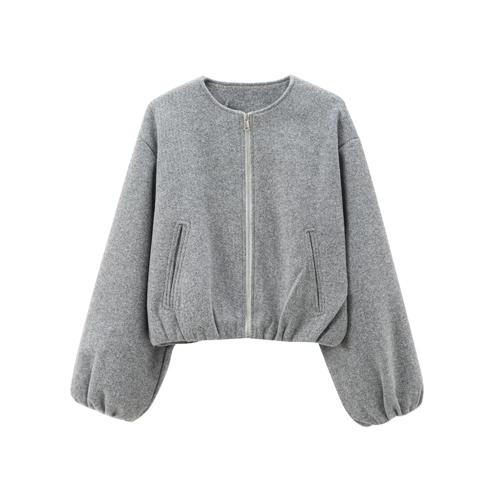 Veste Bomber Courte à Col Rond pour Femmes - Emilia Lane