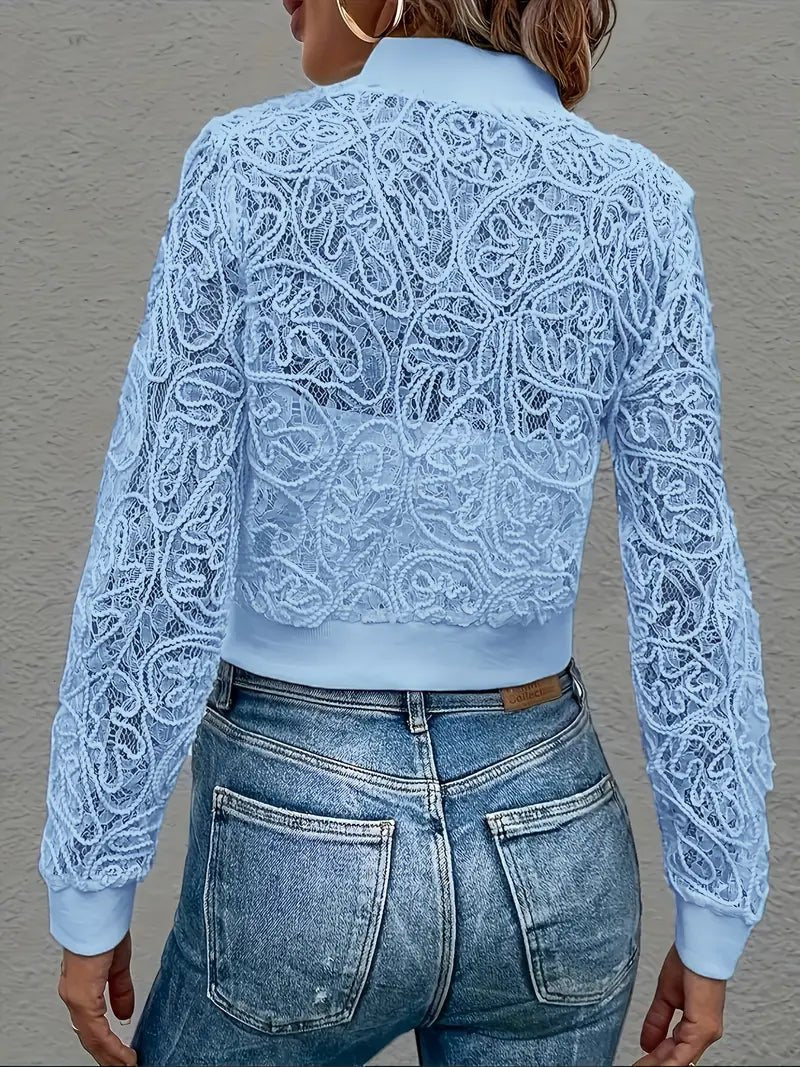 Veste bomber courte en dentelle pour Femmes - Emilia Lane