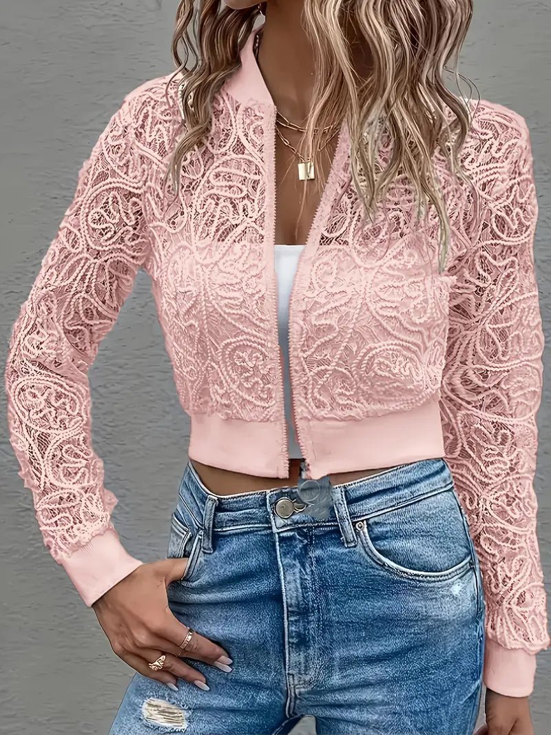 Veste bomber courte en dentelle pour Femmes - Emilia Lane