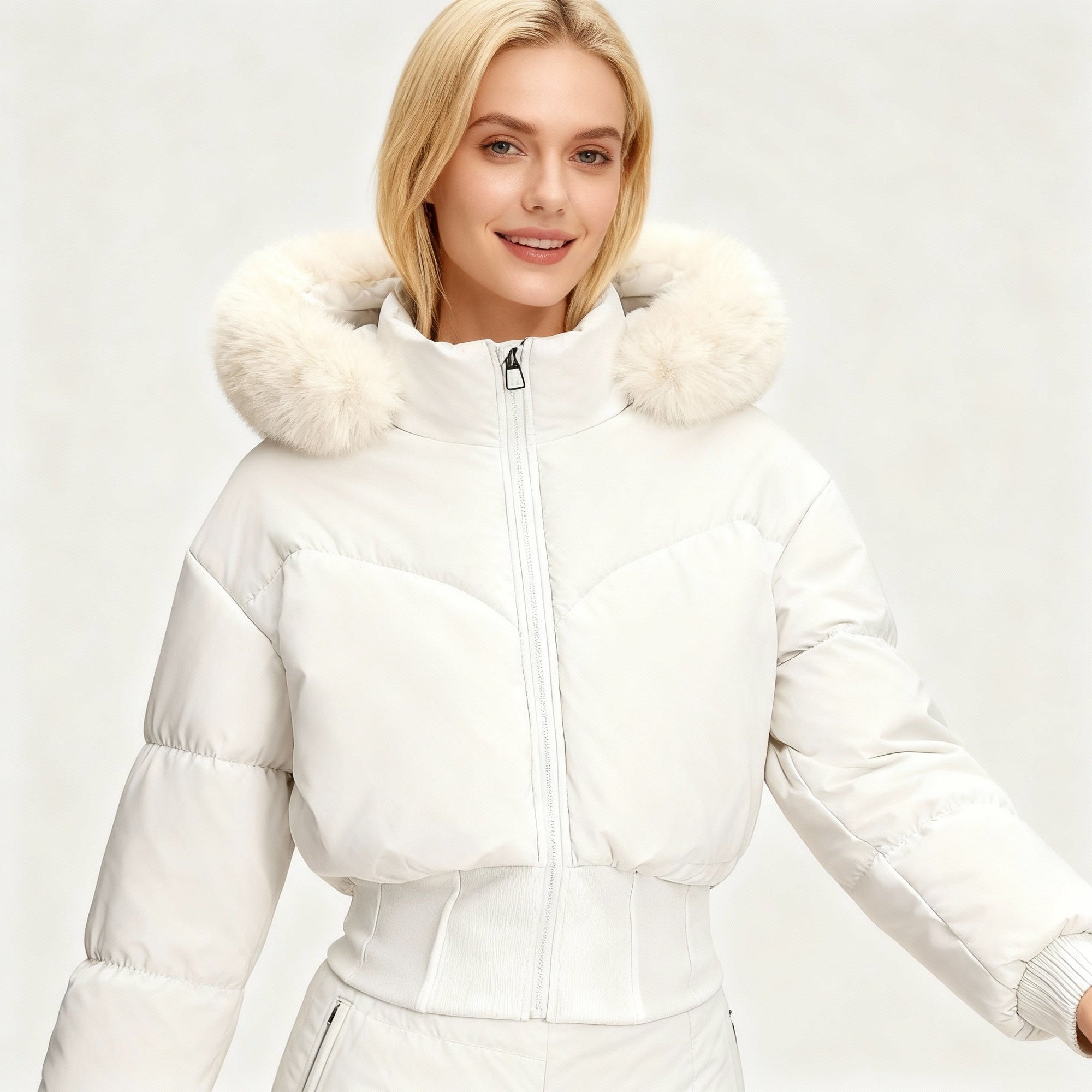 Veste Courte Élégante avec Capuche Amovible pour Femmes - Emilia Lane