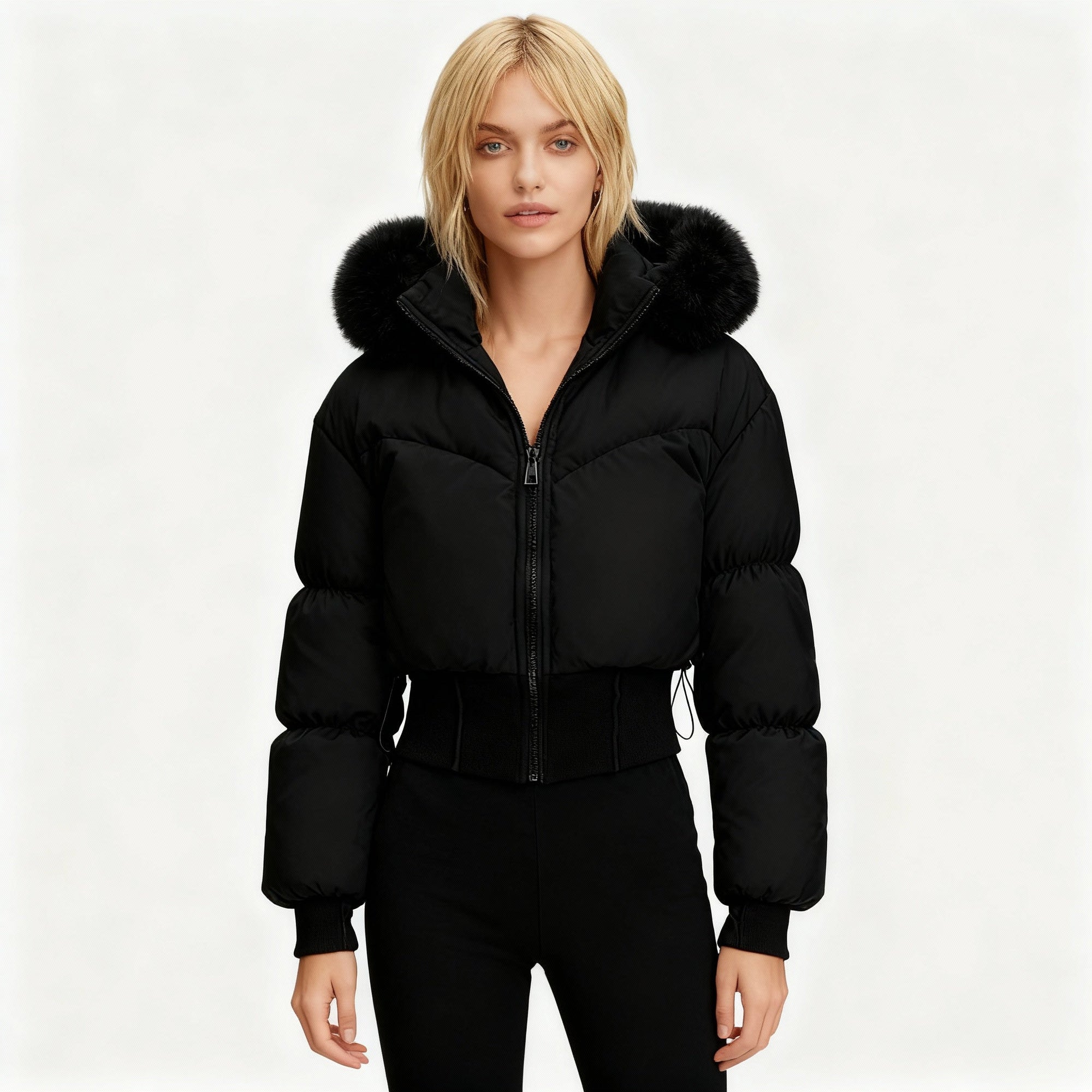 Veste Courte Élégante avec Capuche Amovible pour Femmes - Emilia Lane