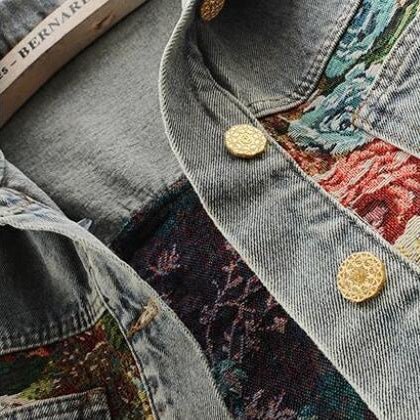 Veste en denim à imprimé floral pour Femmes - Emilia Lane