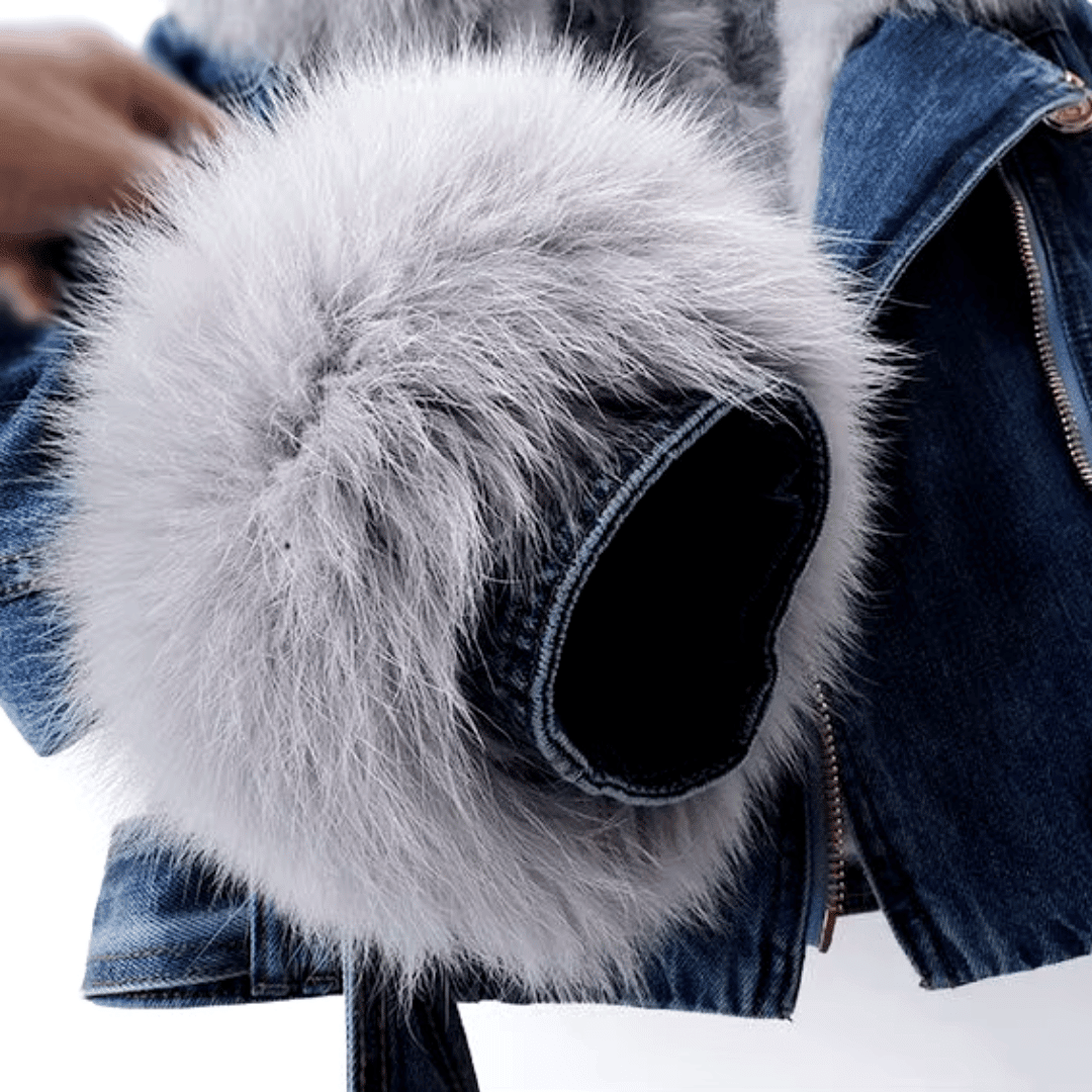 Veste en Denim Doublée de Fausse Fourrure pour Femme - Emilia Lane