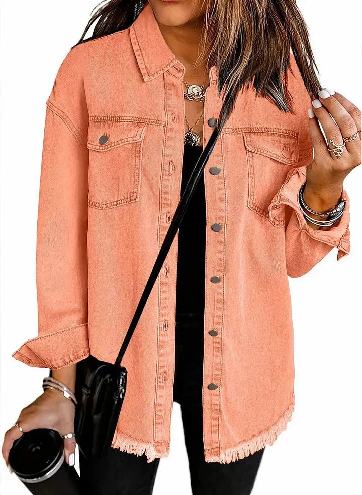 Veste en Denim Frangée pour Femmes - Emilia Lane