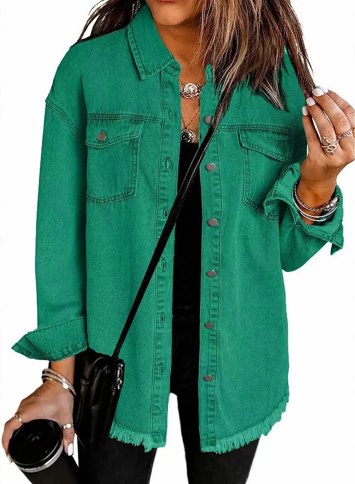 Veste en Denim Frangée pour Femmes - Emilia Lane
