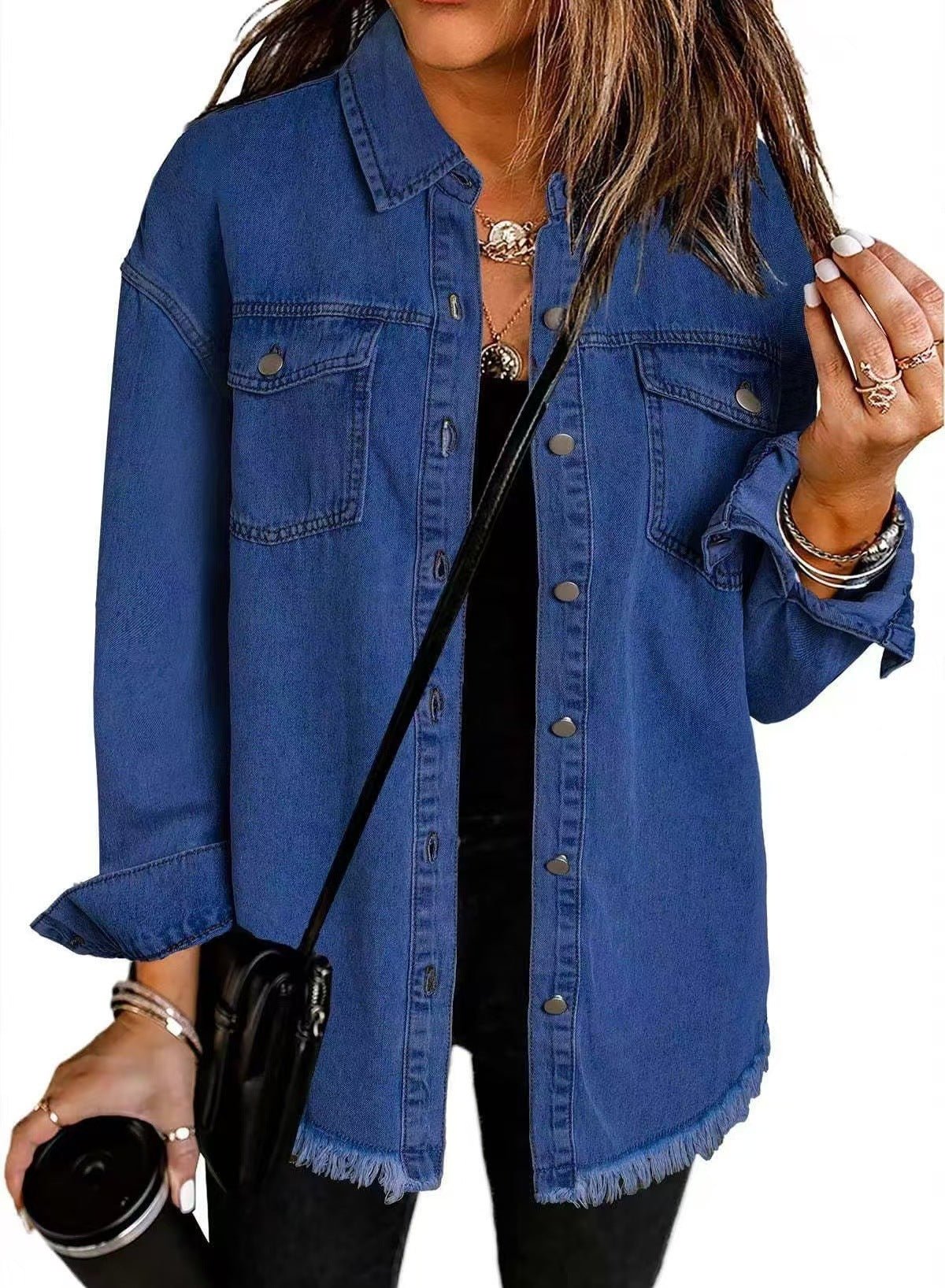 Veste en Denim Frangée pour Femmes - Emilia Lane