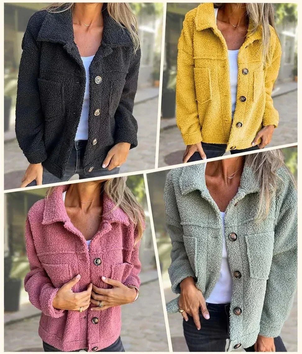 Veste en laine à col revers pour femmes - Emilia Lane